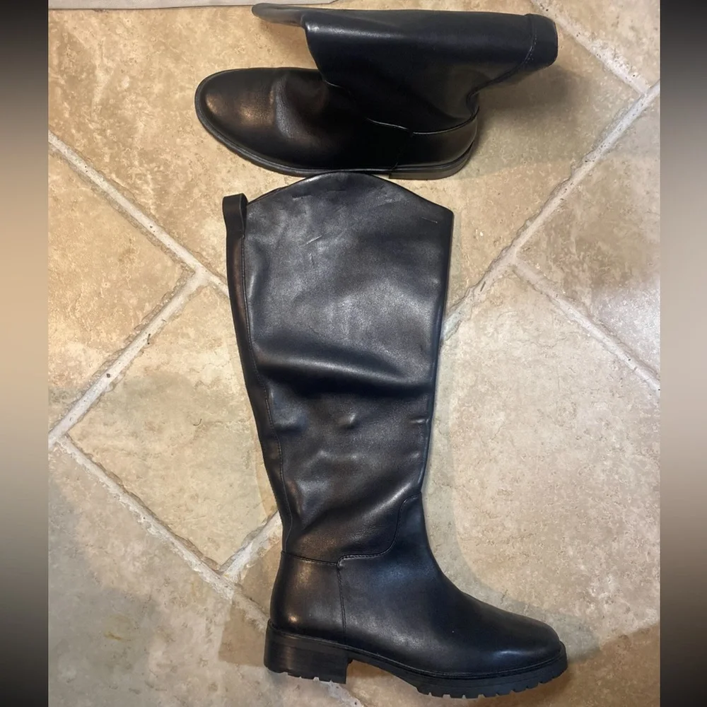 New Nordstrom Women’s Oliver Riding Boots Genuine Leather‎ Lug Sole Classic